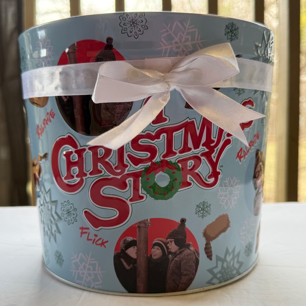 A Christmas Story Popcorn Tin Ralphie Flick Schwartz Holiday Movie Bucket